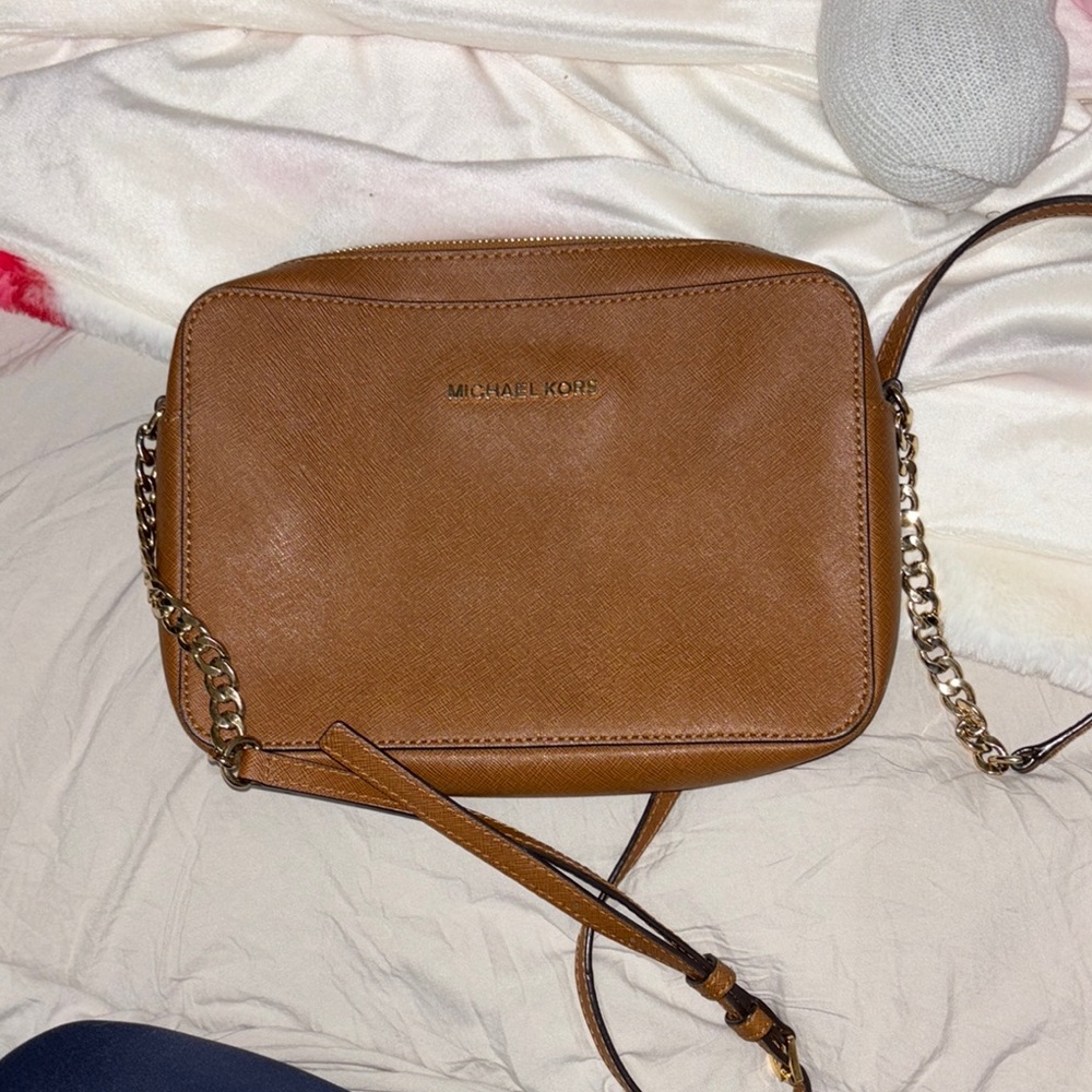 Michael Kors Brown Leather Crossbody Bag